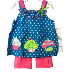 RARE EDITIONS 2 PCS SET OUTFIT DRESS & BOTTOM  3 MOS NEW‎ WITH TAG